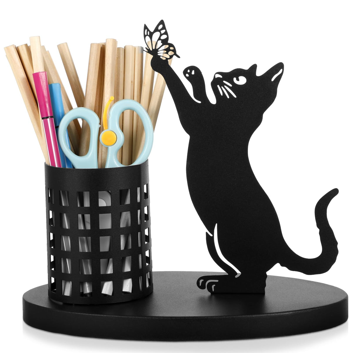 Tandefio Dog Pen Holder for Desk Cute Black Puppy Pencil Holder