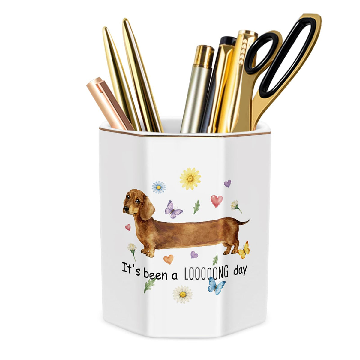 Pencil Holder, Pencil Cup for Desk, Makeup Brush Holder Cup, Cute Pencil Stand Marble Decorative for Kids Durable Ceramic Desk Organizer for Office, Classroom, Home, Antique Green Marble