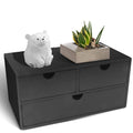 Charmewooden Bamboo Desk Organizer with Drawers, Countertop Organizer with Drawers Makeup Storage Drawer 2 Drawers Tabletop Storage Organization Box Home Office Workspace Bathroom Toiletries Supplies
