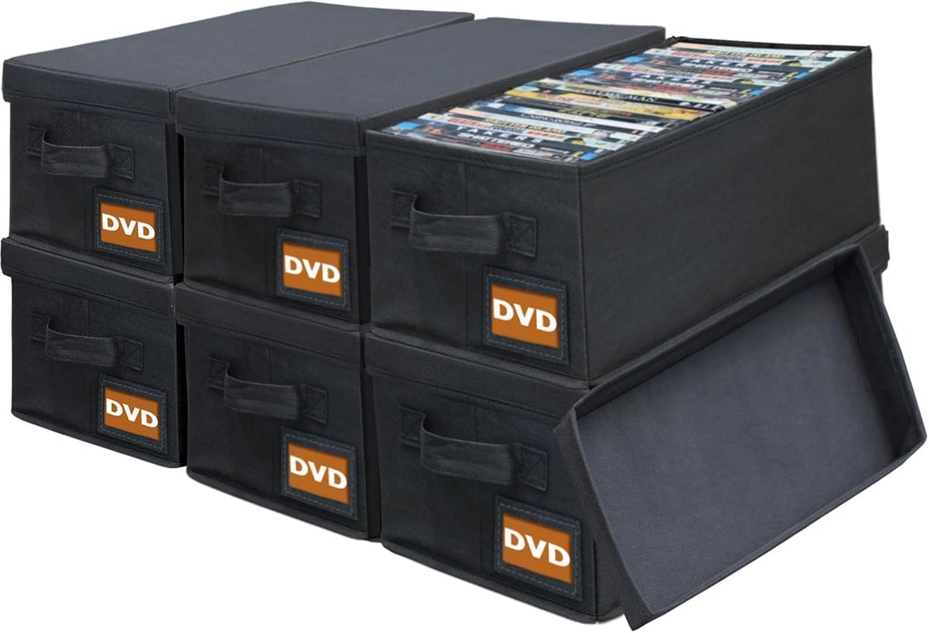 DVD Storage Box with Handle - 6 Pack