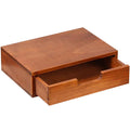 Single Drawer Desktop Storage Organizer in a Modern Wood Design (9.8”x6.9”x 2.8”) Wooden Stackable Drawer Unit - Single Monitor Riser (1-Pack)