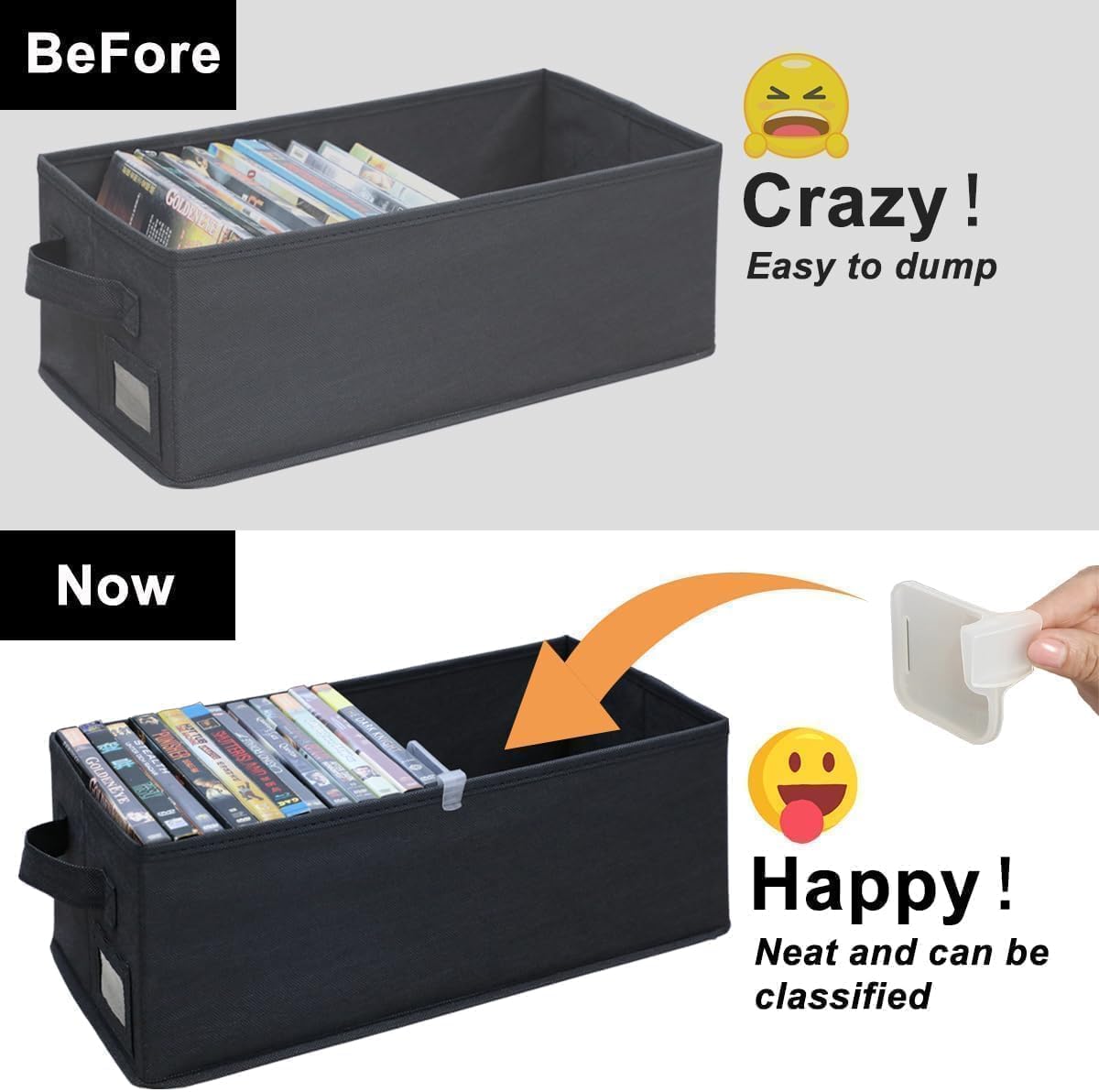 DVD Storage Box with Handle - 6 Pack