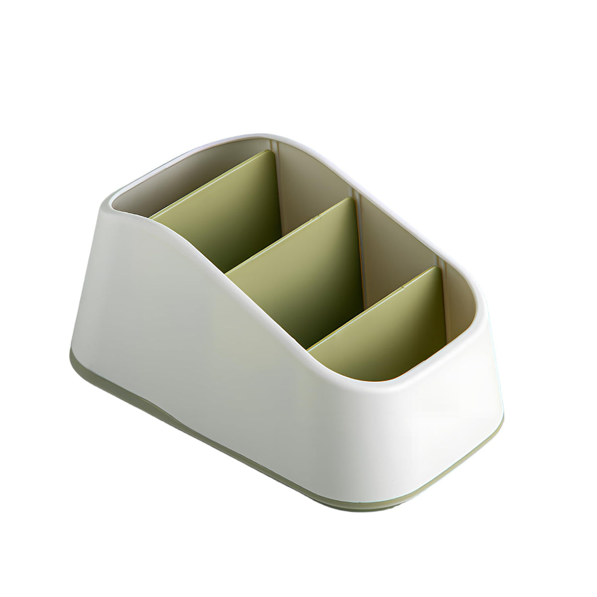 Desktop Organizer 4 Compartments, Plastic Desk Storage Box for Office Home (Orange)