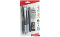 Pentel Color Shades Writing Pack - Includes; Pencil, Pens, and Erasers- Pastel Violet (BLBKALZBPV)