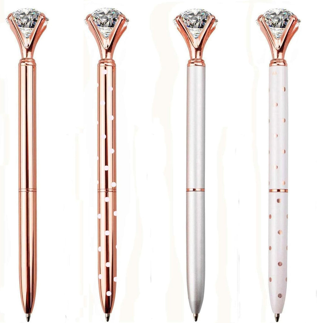 LONGKEY Set of 12 Diamond Pens – Elegant Crystal Topped Writing Instruments for Gifting, Office, and Special Occasions