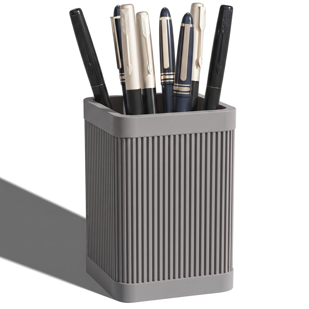 HighHerz Aesthetic Pen Holder For Desk, Modern Silicone Pencil Holder, Stylish Office Desk Decor, Made of 5 mm Thickened Premium Silicone, Office Desk Organizer And Accessories (Black)