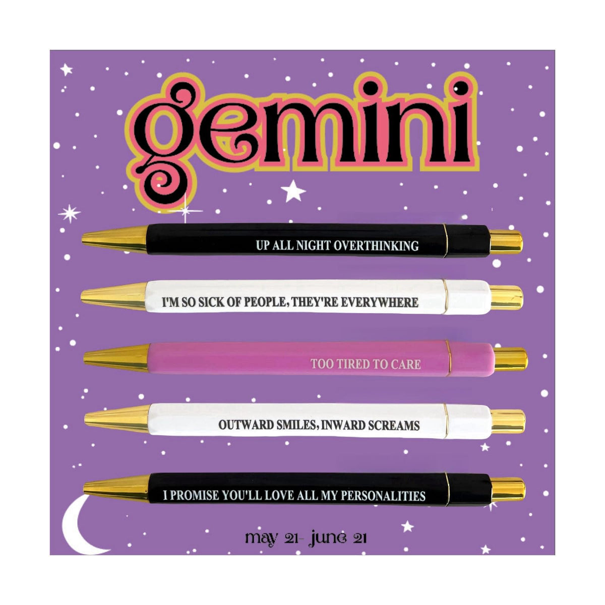 Jxueych 5pcs Cancer Pen Set - Funny Personalized Pens with Inspirational Quotes - Ideal Gift for Friends and Family - Black Ink, Medium Nib 1.0mm