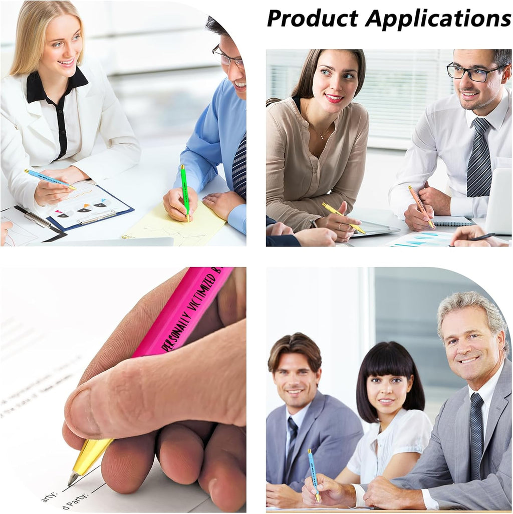 5Pcs Funny Work Sucks Pens Set for Adult Coworkers Office Gifts Pens with Funny Saying Quotes Sarcastic Snarky Pens Negative Swear Word Daily Pen Set Ballpoint Pens Black Ink Unique Work Office Pen