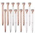 LONGKEY Set of 12 Diamond Pens – Elegant Crystal Topped Writing Instruments for Gifting, Office, and Special Occasions