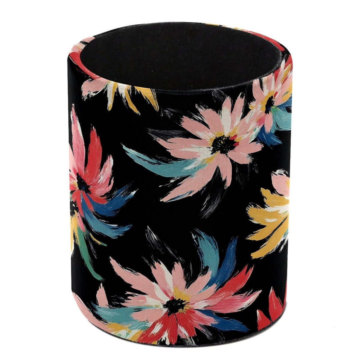 Leather Pen Holder for Desk, Birds Branches Butterflies Pencil Cup Pen Organizer Makeup Brush Holder for Office Home Kids Countertop Desk Accessory Storage