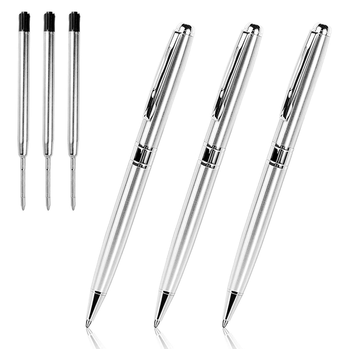 Cambond Ballpoint Pens Black Ink - 1.0 mm Metal Twist Gold Pens Bulk