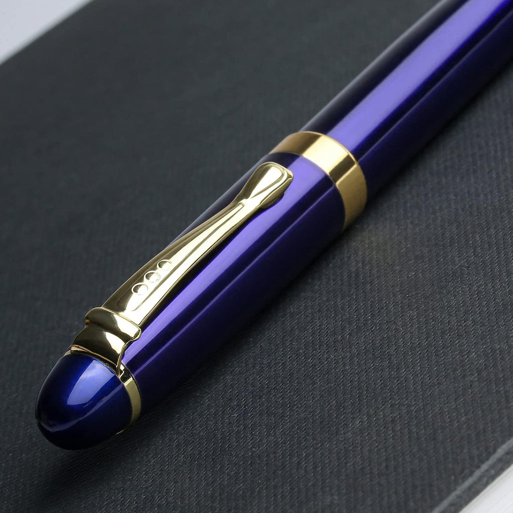 YIVONKA Luxury Ballpoint Pens Nice Ball Pen Best Gift for Men Professional Executive Office BallPens Classy Gift Box Ballpoint Black Refill Line width 0.5mm (Blue)