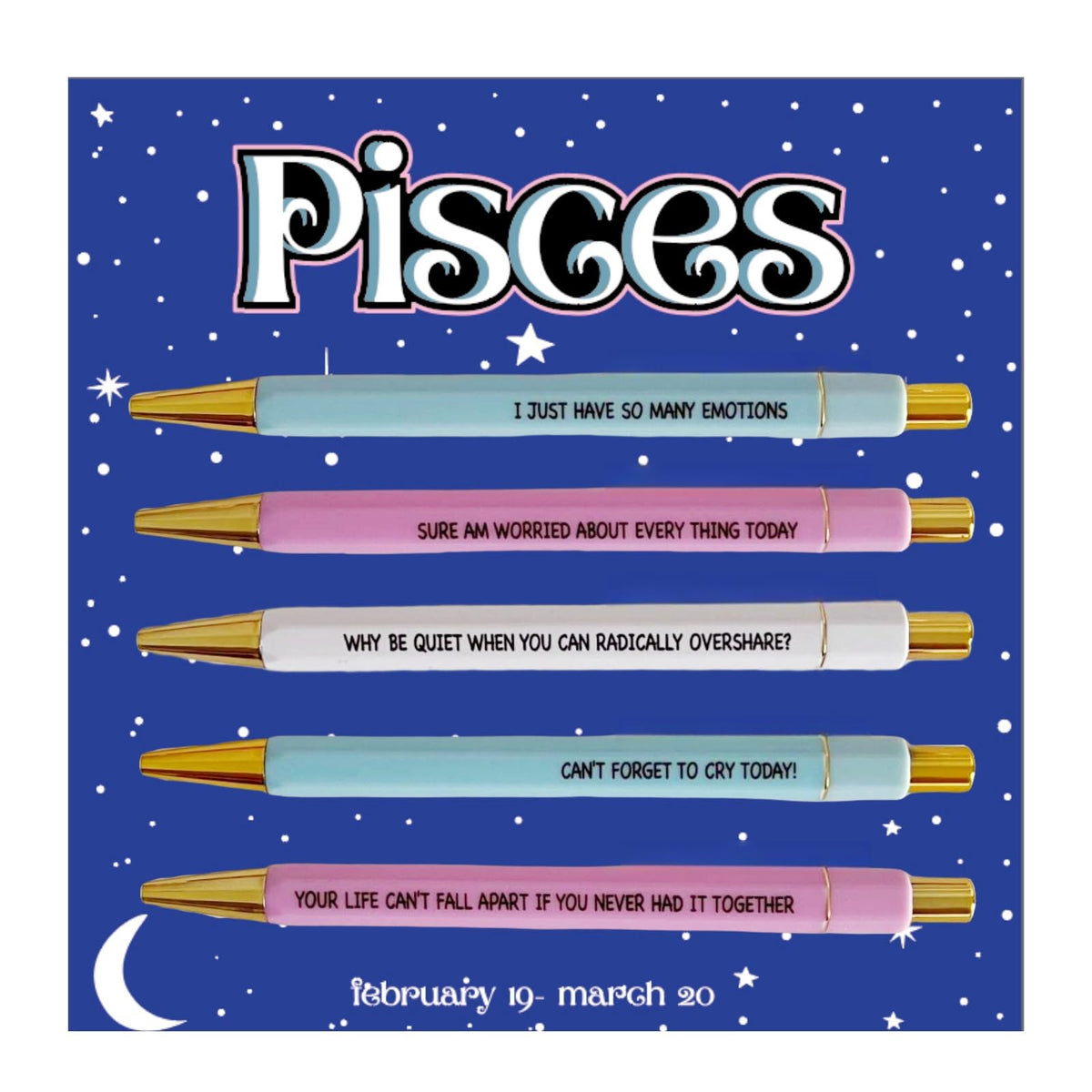 Jxueych 5pcs Cancer Pen Set - Funny Personalized Pens with Inspirational Quotes - Ideal Gift for Friends and Family - Black Ink, Medium Nib 1.0mm