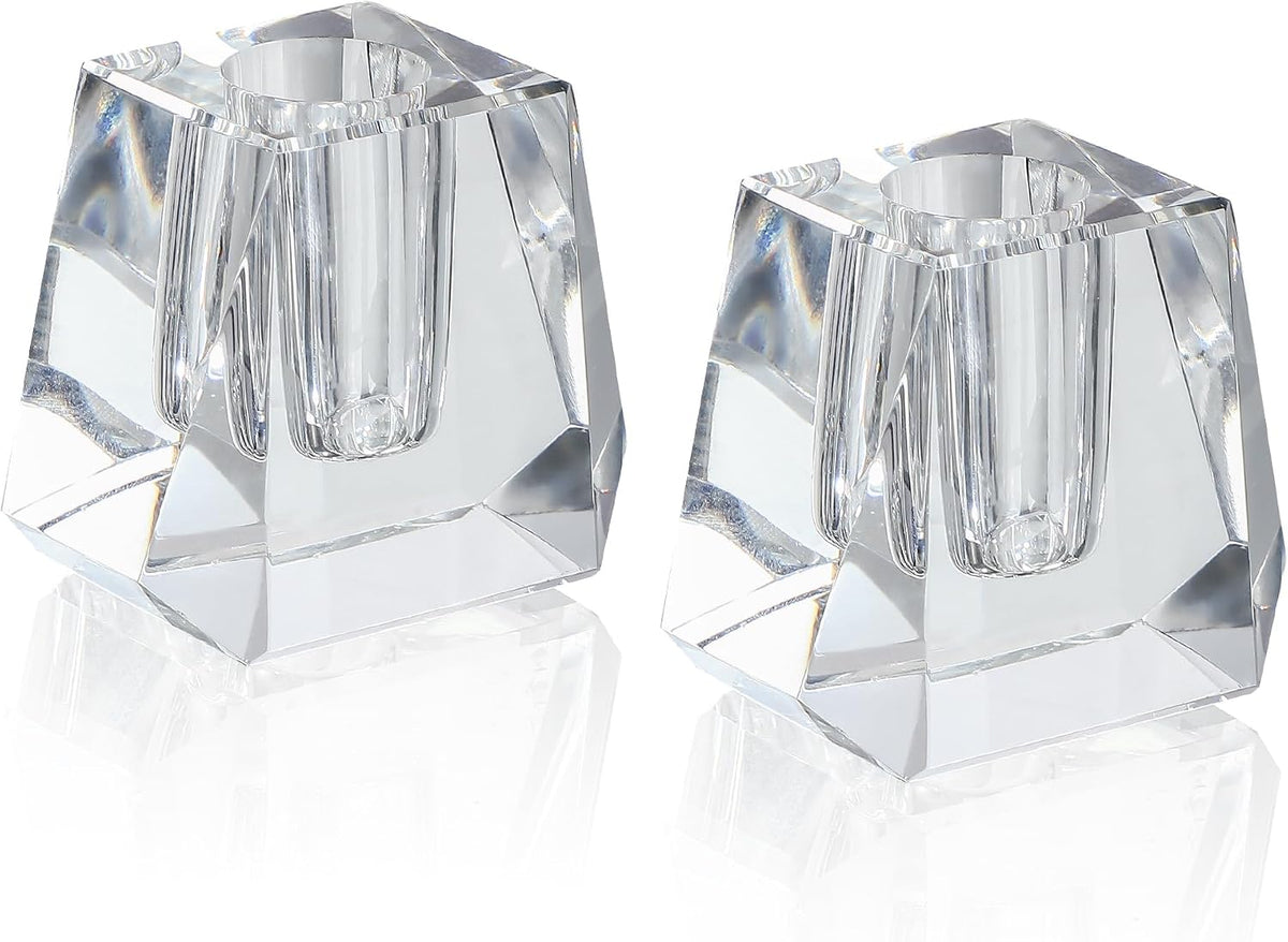 2-Pack Crystal Single Pen Holder for Desk, 1.8" Fancy Fountain Pen Stand