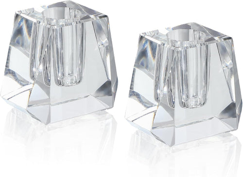 2-Pack Crystal Single Pen Holder for Desk, 1.8" Fancy Fountain Pen Stand