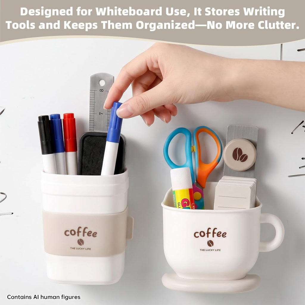 Magnetic Pen Holder, 2 Pack Dry Erase Marker Holder for Whiteboard