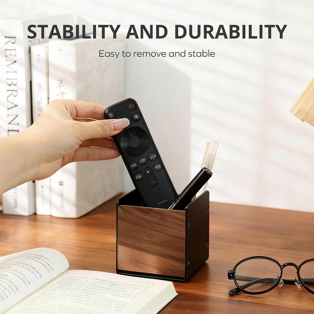 muso wood Walnut & Aluminum 1 Slot Pen Holder for Desktop