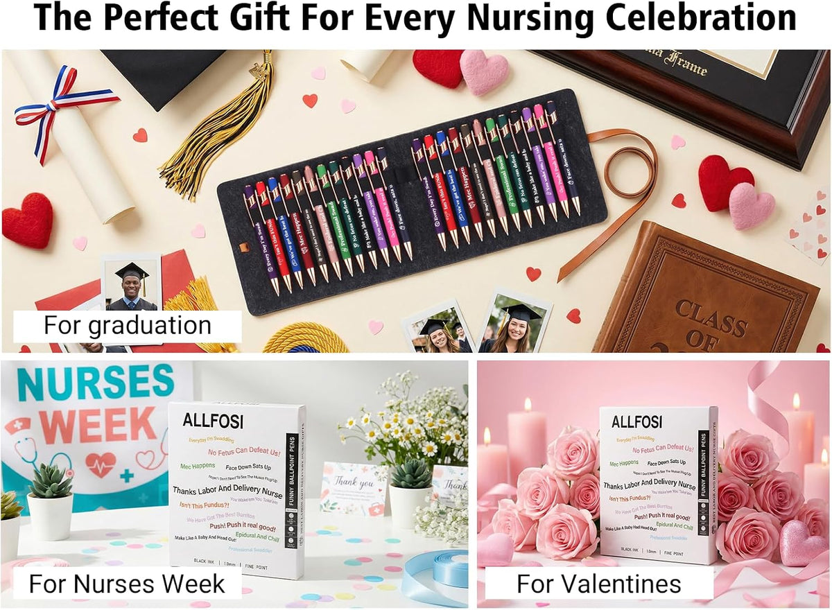 L&D Nurse Pens Set (24 Pcs)-Bulk Gifts for Midwife & Delivery Teams