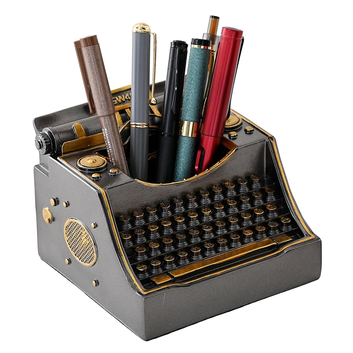 Retro Typewriter Pen Holder Desk Organizers for Writer's Iron