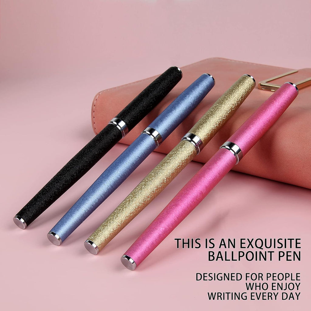 Nice pens,luxury pen with cace,fancy pens Ballpoint Pen Smooth writing experience stylish design effortless writing executive pen-Gift Box with 0.5mm Black Extra 2 Refill (Blue)