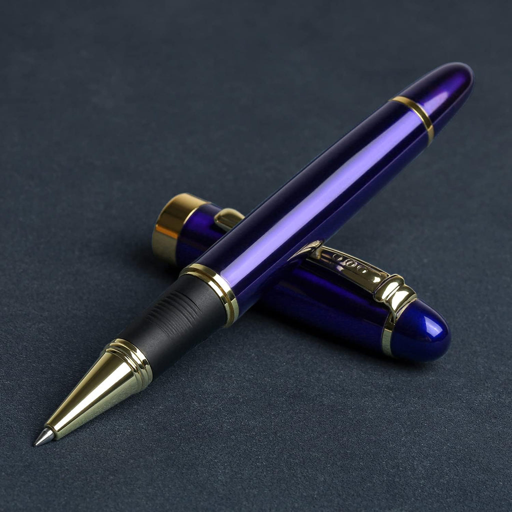 YIVONKA Luxury Ballpoint Pens Nice Ball Pen Best Gift for Men Professional Executive Office BallPens Classy Gift Box Ballpoint Black Refill Line width 0.5mm (Blue)