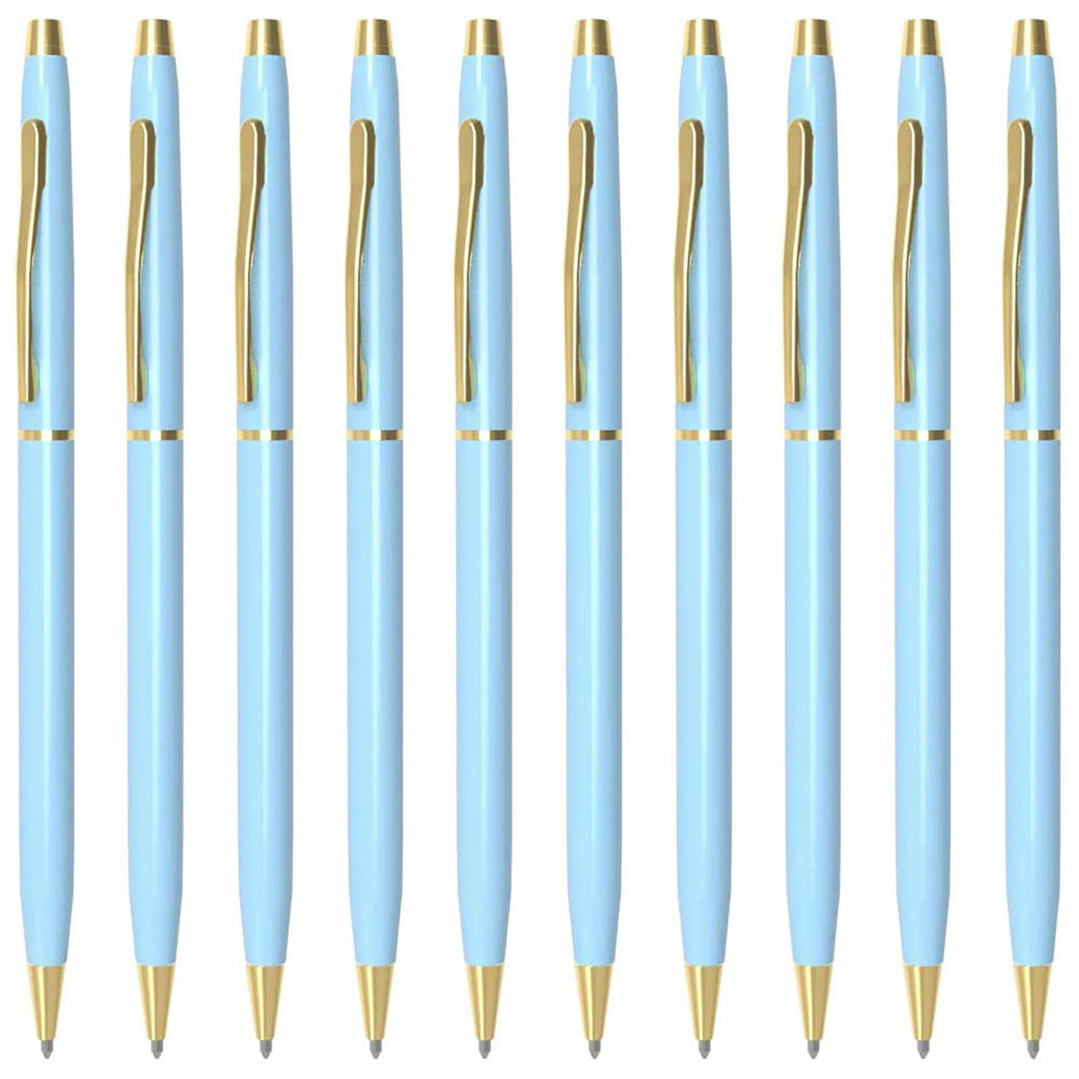 Cambond Slim Gold Ballpoint Pens - Black Ink 1.0 mm Metal Fancy Pens