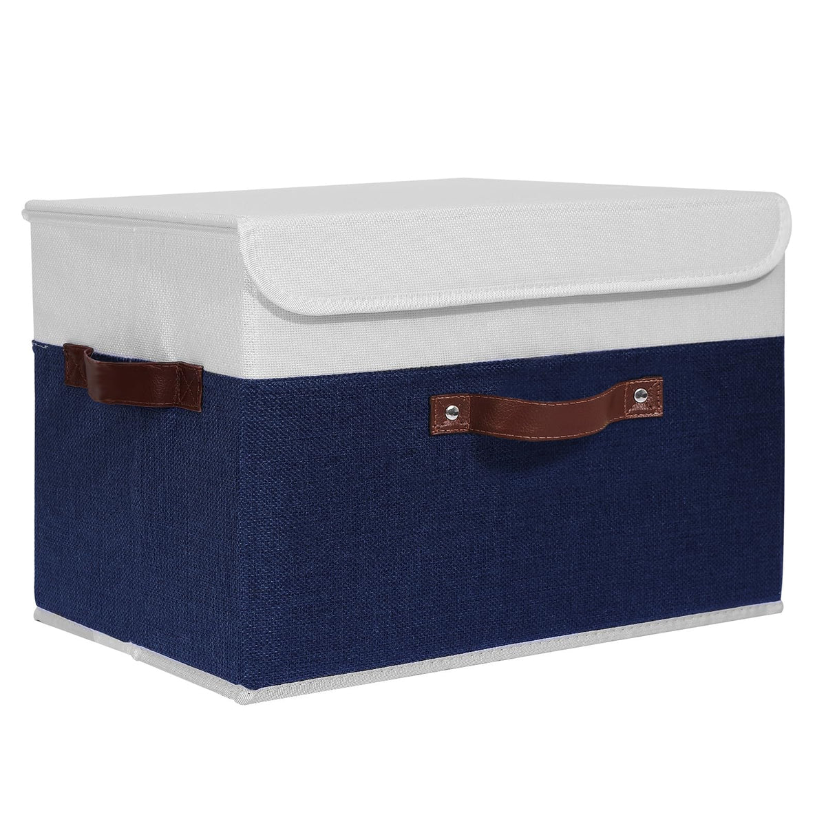 ANMINY Fabric Storage Box Bins with Lids, Green, 10"x8"x7"