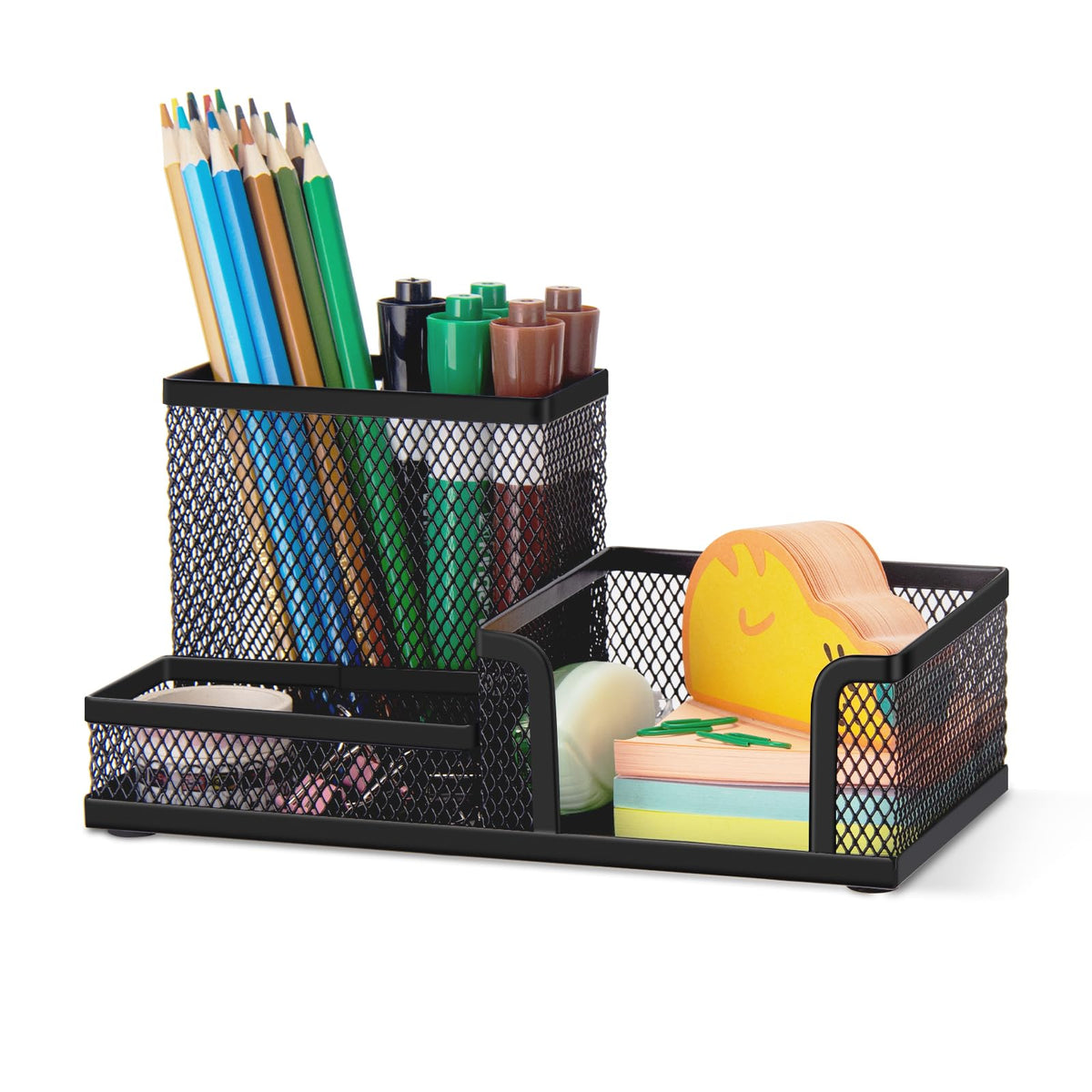 Comix Mesh 360° Rotating Pen Holder, Desk Organizer for Home Office, Black