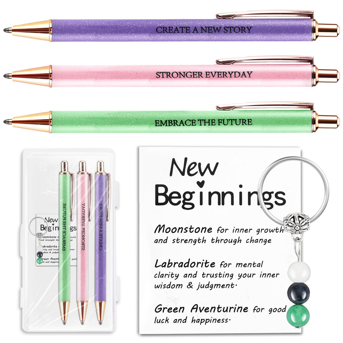 Fancy Pens Sets for Women Office New Begin Gifts for Friends Boss Mom Nice Cute Pen Set Client Teacher Motivational Gift Colleges Positive Encourage Gifts New Jobs Gift Aesthetic Pens