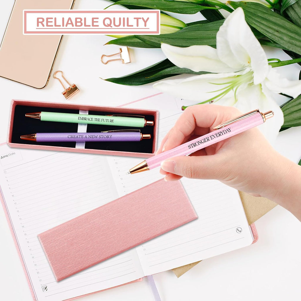 Fancy Pens Sets for Women Office New Begin Gifts for Friends Boss Mom Nice Cute Pen Set Client Teacher Motivational Gift Colleges Positive Encourage Gifts New Jobs Gift Aesthetic Pens