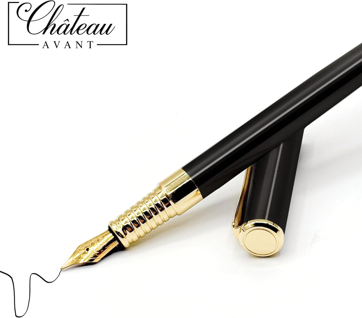 Signature Calligraphy Fountain Pen Gift Set | Black | Fine and Calligraphy Nibs, 10 Ink Cartridges, Ink Bottle and Converter | Writing Gift for Beginners, Graduates and Enthusiasts