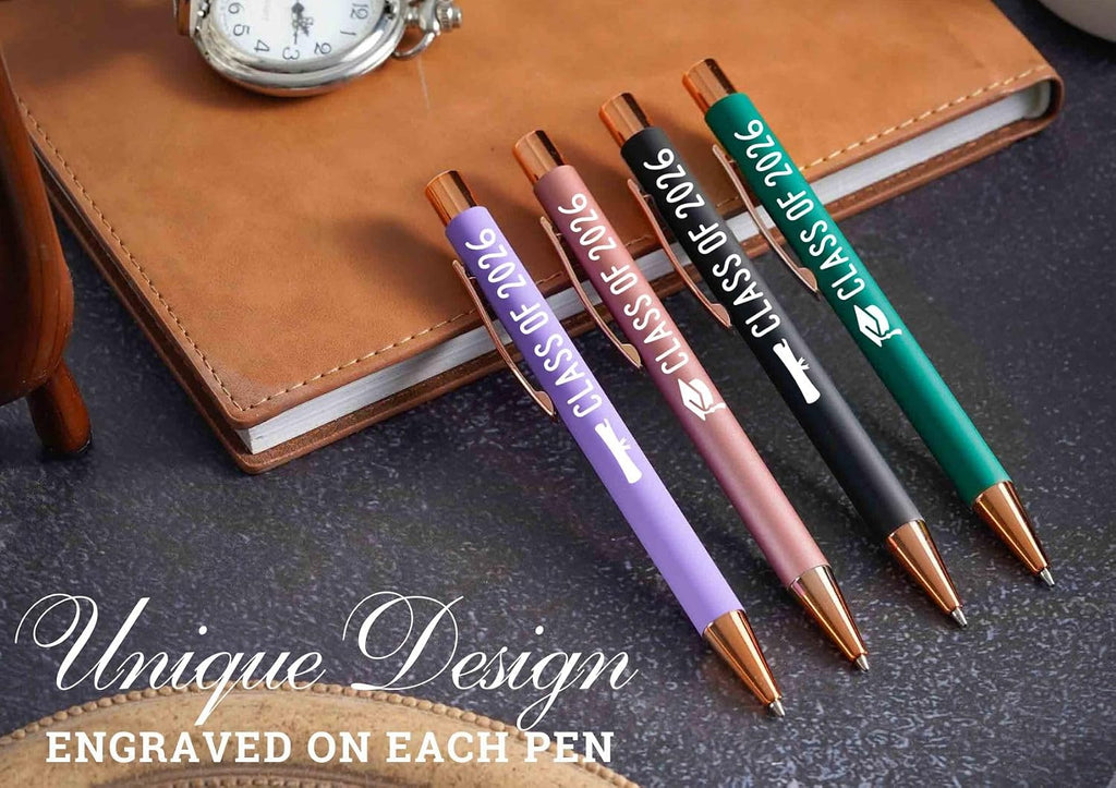 InnoBeta Class of 2026, Graduation Gifts Ballpoint Pen Set of 4, Funny Inspirational Pen, Office Tools for Graduation - Multicolor