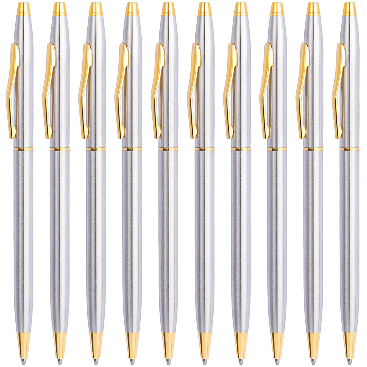 Cambond Slim Gold Ballpoint Pens - Black Ink 1.0 mm Metal Fancy Pens