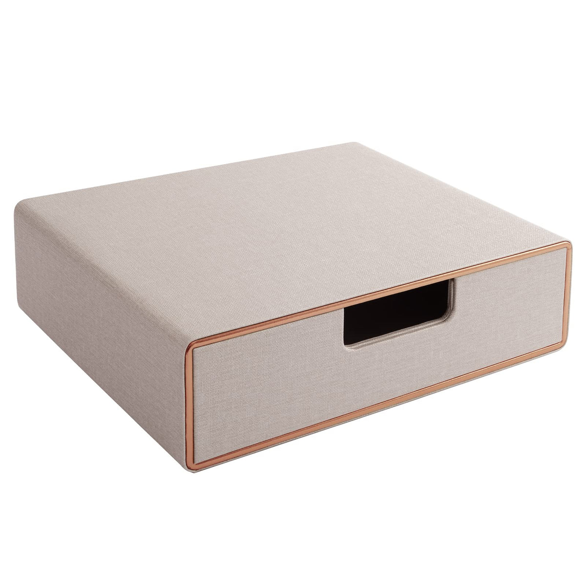 Fashion Multicolor Collocation Leather Desk Organizer File Cabinet Executive Office Supplies Desktop Filing A4 Contract Document Stackable Storage Box with 3 Drawers (Black)