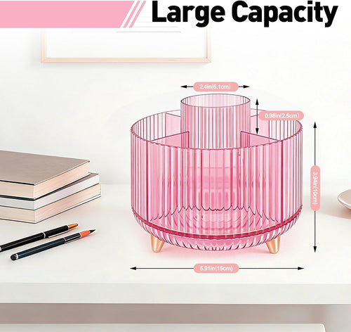 360 Rotating Pen Pencil Holder for Desk, Pen Organizer with 5 Slots