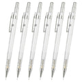 PATIKIL 6Pcs Mechanical Pencil 0.9mm, Lead Pencils Mechanical Holder Broad Point Automatic Plastic Holder with Eraser for Drawing Art Sketching Woodworking, White
