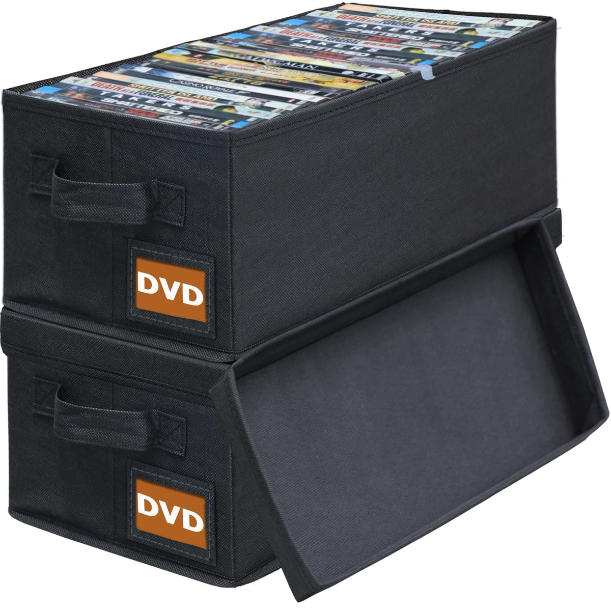 DVD Storage Box with Handle - 6 Pack