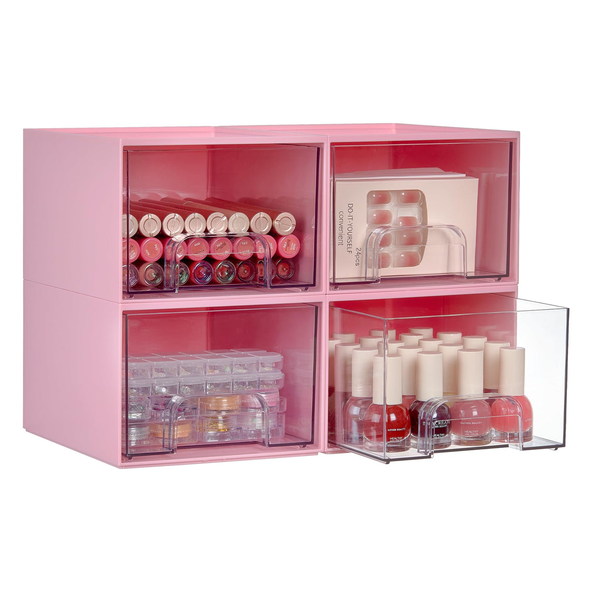 Vtopmart Black Small Stackable Storage Drawers for Cologne Organizer