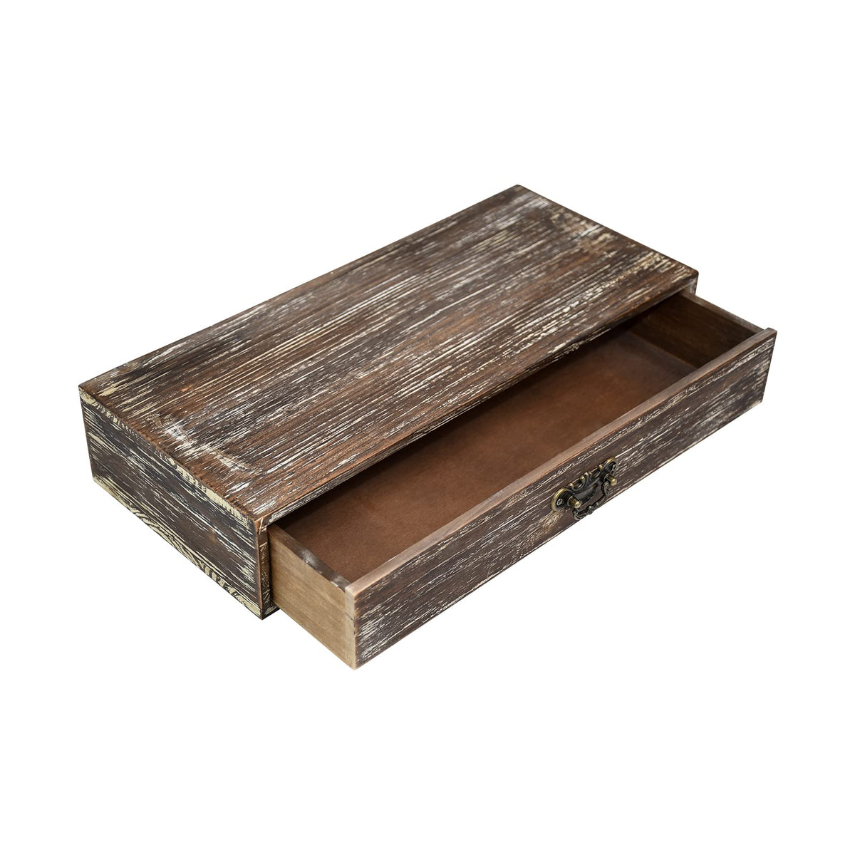 Desk Organizer with Drawers Light Brown Vintage Wood Desktop Storage Box