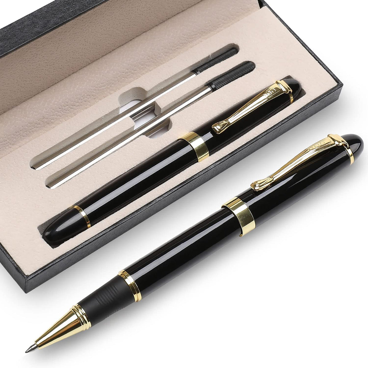 YIVONKA Luxury Ballpoint Pens Nice Ball Pen Best Gift for Men Professional Executive Office BallPens Classy Gift Box Ballpoint Black Refill Line width 0.5mm (Blue)