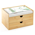 Bamboo Desk Organizer with Drawers, Desktop Storage Box for Office Supplies