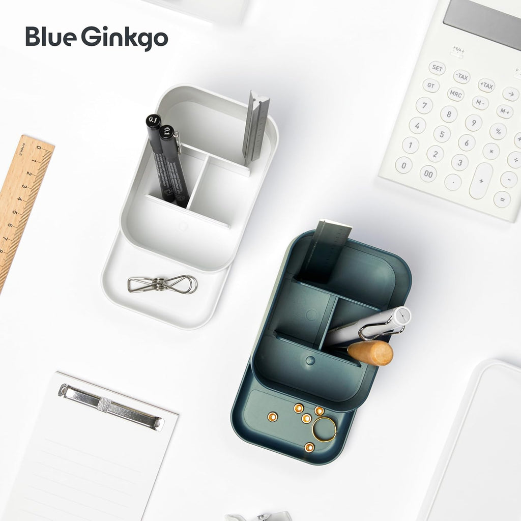 BLUE GINKGO Pen Holder, Desk Organizer, Green, Made in Korea
