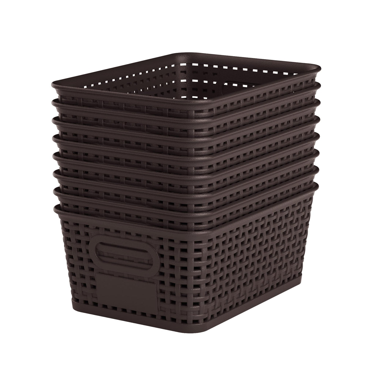 6 Pack Plastic Storage Baskets,White bamboo lid storage Box