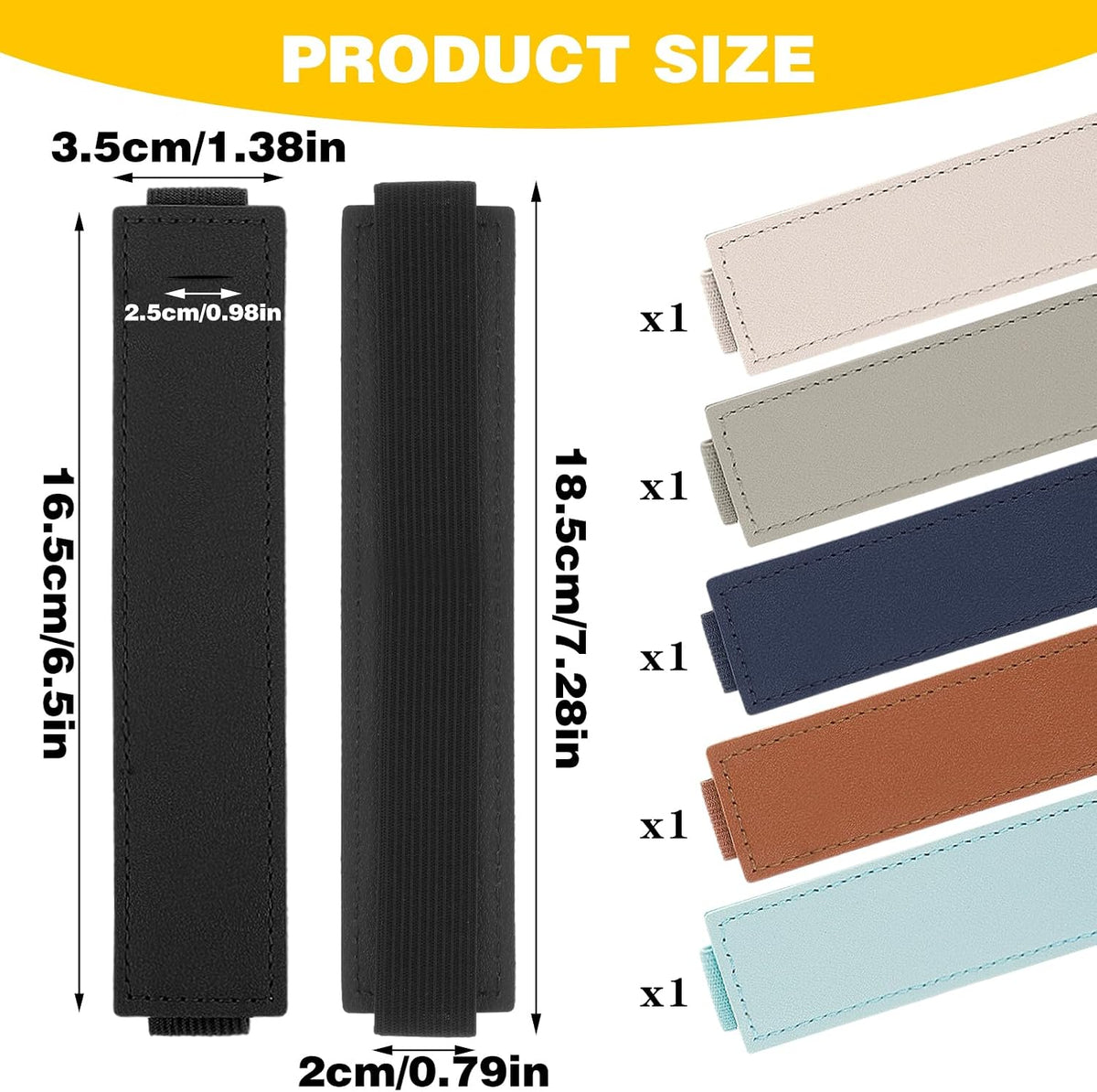Mabor 6Pcs Elastic Notebook Pen Holder Adjustable Straps Pen Sleeve Pouch