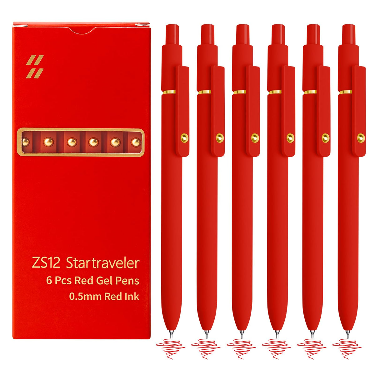 YOXMJDB 6 Pcs Color Pens for Journaling 0.5mm Fine Point Colored Gel Ink Pen, Smooth Writing Colorful Pens for Note Taking, Gift Set for Women & Men (6 Pcs Vintage Gold)