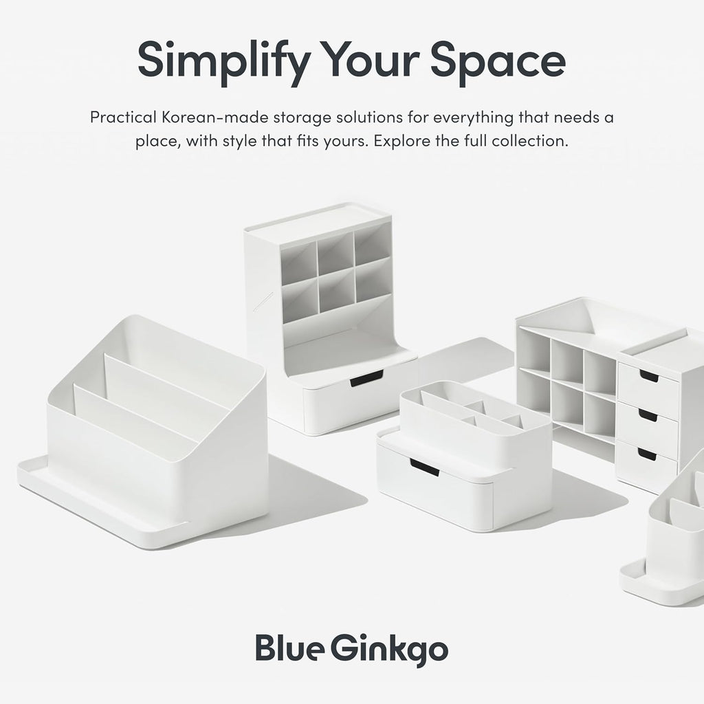 BLUE GINKGO Pen Holder, Desk Organizer, Green, Made in Korea