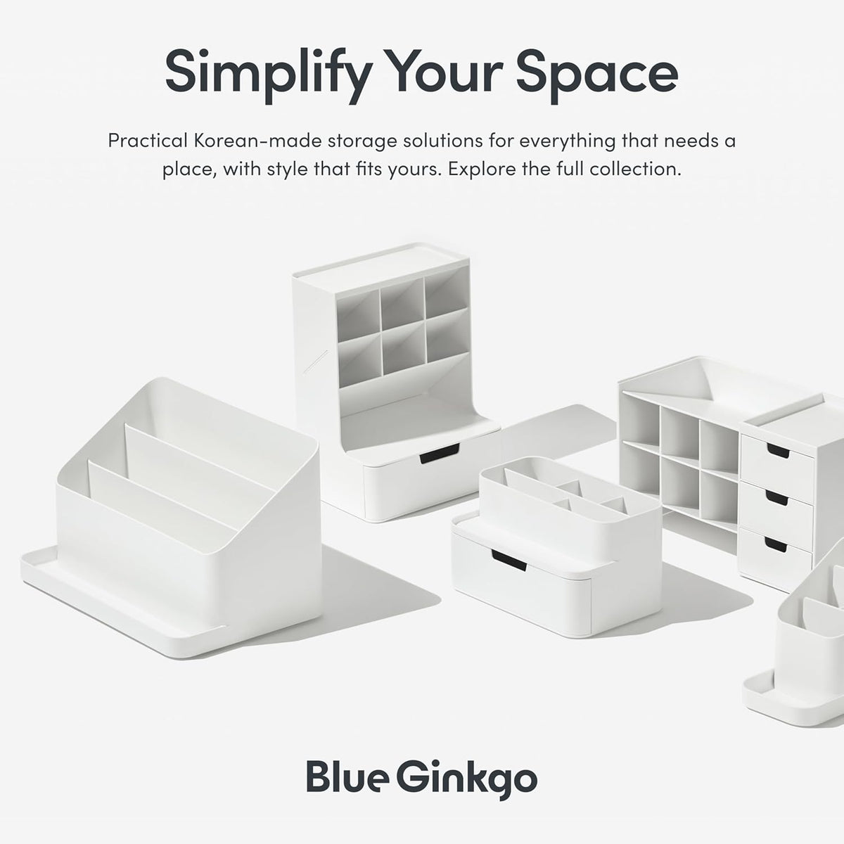 BLUE GINKGO Pen Holder, Desk Organizer, Green, Made in Korea