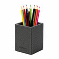 UnionBasic Square Pen Holder, Leather Pencil Cup, Desktop Caddy Stationery Organizer, White