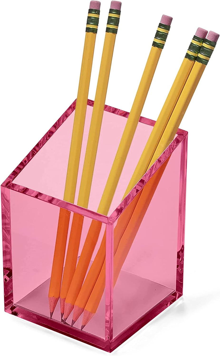 OfficeGoods Acrylic Pen and Pencil Holder, Pink