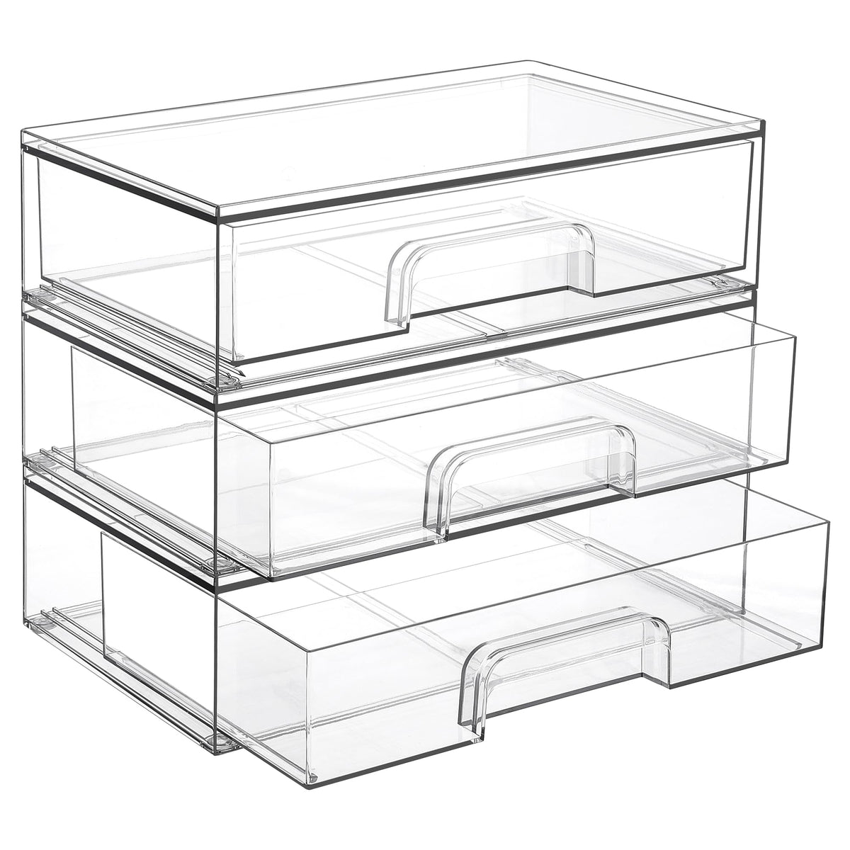 Vtopmart Black Small Stackable Storage Drawers for Cologne Organizer
